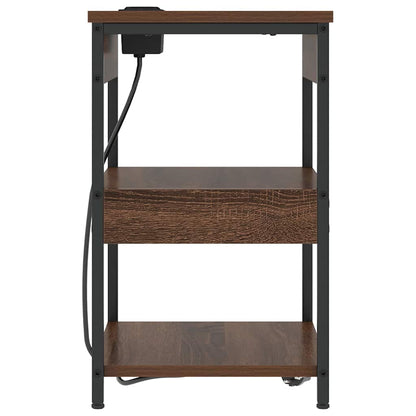 Bedside Cabinet 2 pcs Brown oak Engineered wood