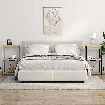 Bedside Cabinet with Charging Station with Shelf Sonoma oak