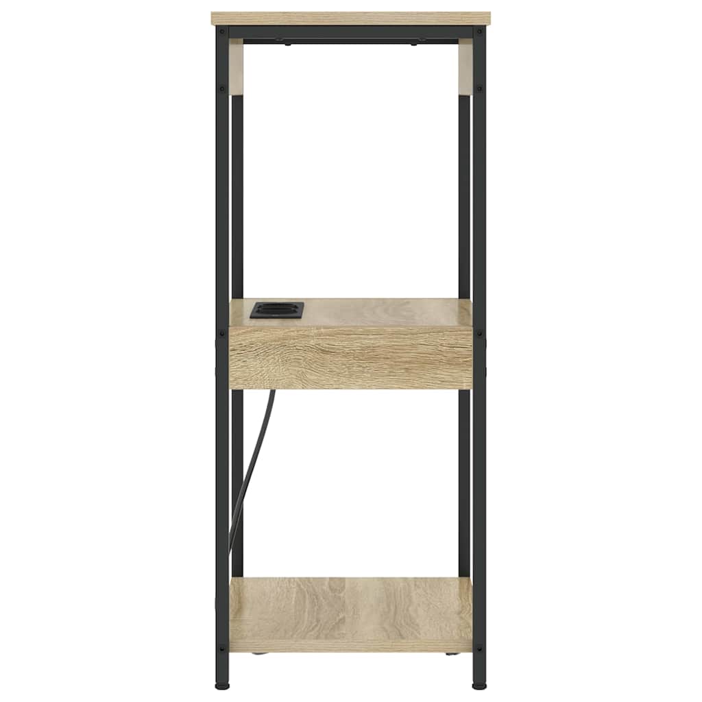 Bedside Cabinet with Charging Station with Shelf Sonoma oak