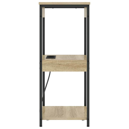 Bedside Cabinet with Charging Station with Shelf Sonoma oak