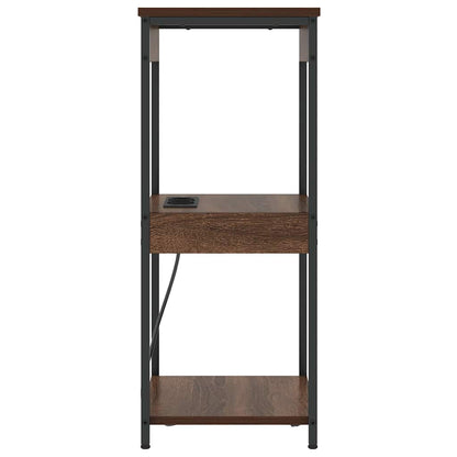 Bedside Cabinet with Charging Station Brown oak Engineered Wood