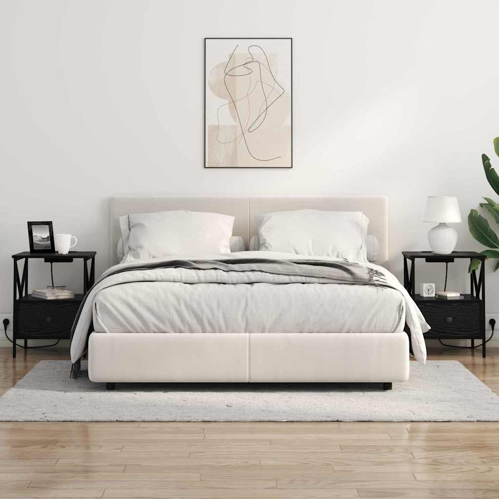 Bedside Cabinet Black oak 41.5 x 40.5 x 55 cm Engineered wood