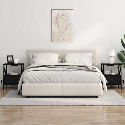 Bedside Cabinet Black oak 41.5 x 40.5 x 55 cm Engineered wood