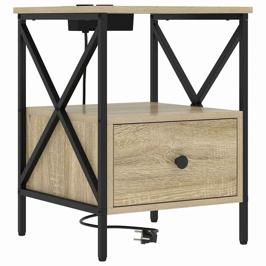 Bedside Cabinet Sonoma oak 41.5 x 40.5 x 55 cm Engineered wood