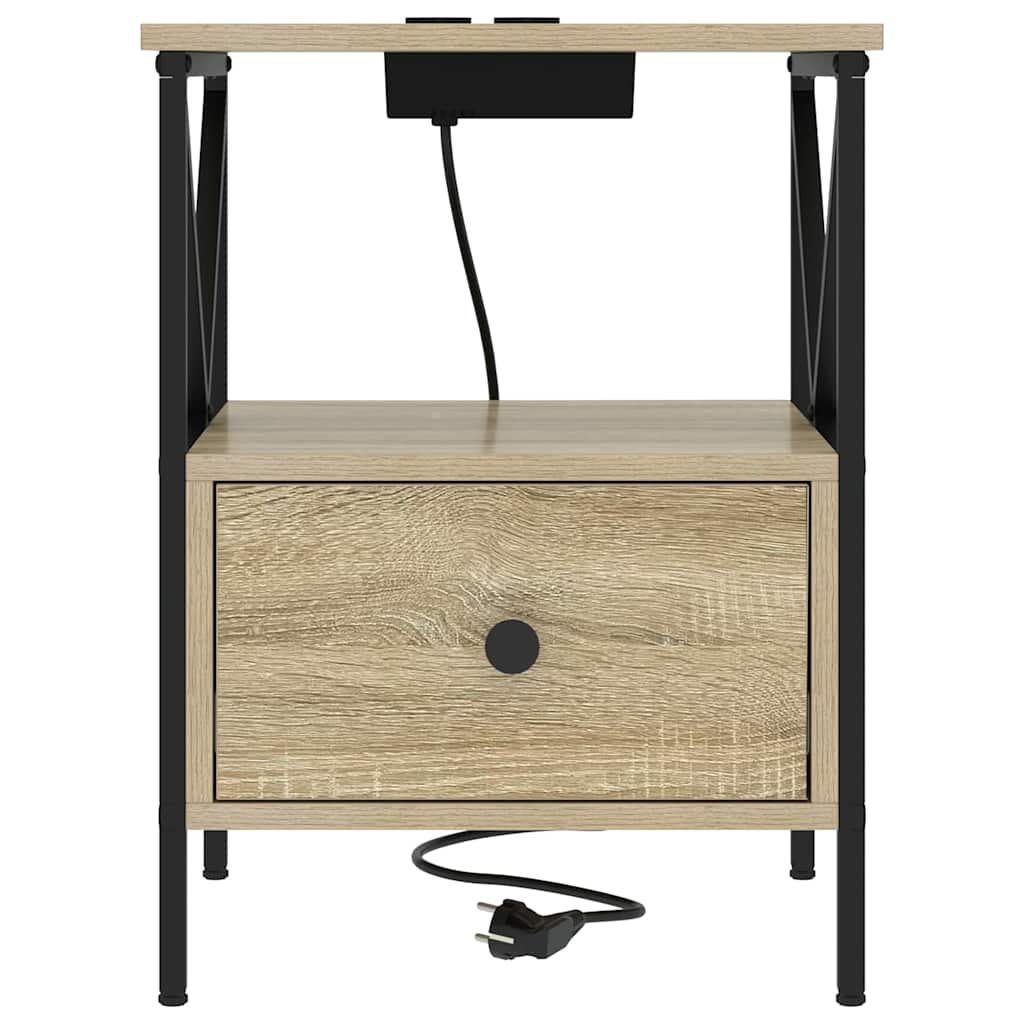 Bedside Cabinet Sonoma oak 41.5 x 40.5 x 55 cm Engineered wood