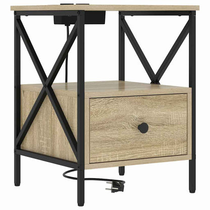 Bedside Cabinet Sonoma oak 41.5 x 40.5 x 55 cm Engineered wood