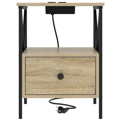 Bedside Cabinet Sonoma oak 41.5 x 40.5 x 55 cm Engineered wood