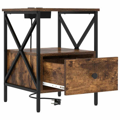 Bedside Cabinet Smoked oak 41.5 x 40.5 x 55 cm Engineered wood