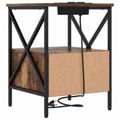 Bedside Cabinet Smoked oak 41.5 x 40.5 x 55 cm Engineered wood