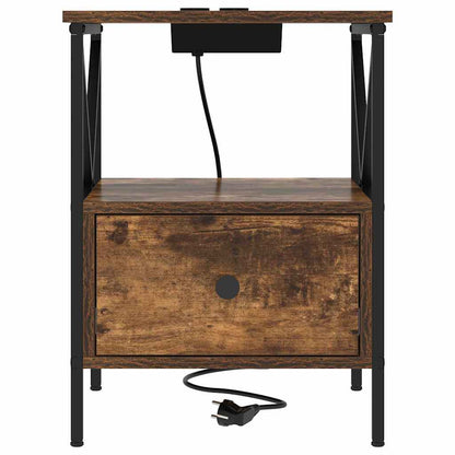Bedside Cabinet Smoked oak 41.5 x 40.5 x 55 cm Engineered wood