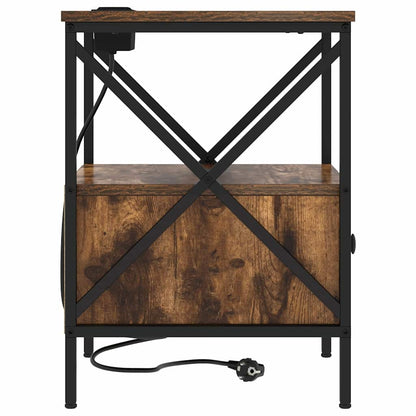 Bedside Cabinet Smoked oak 41.5 x 40.5 x 55 cm Engineered wood