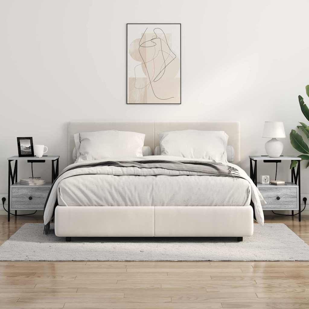 Bedside Cabinet Grey sonoma 41.5 x 40.5 x 55 cm Engineered wood