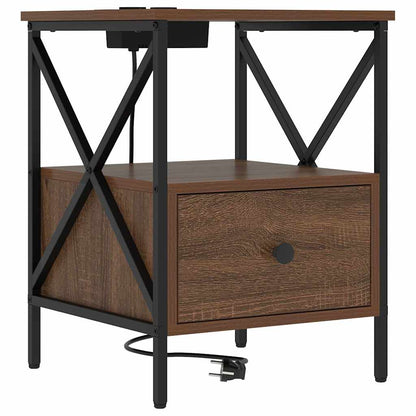 Bedside Cabinet Brown oak 41.5 x 40.5 x 55 cm Engineered wood