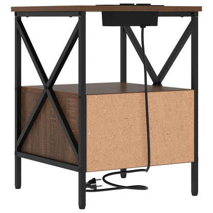 Bedside Cabinet Brown oak 41.5 x 40.5 x 55 cm Engineered wood