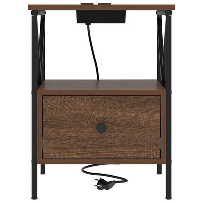 Bedside Cabinet Brown oak 41.5 x 40.5 x 55 cm Engineered wood