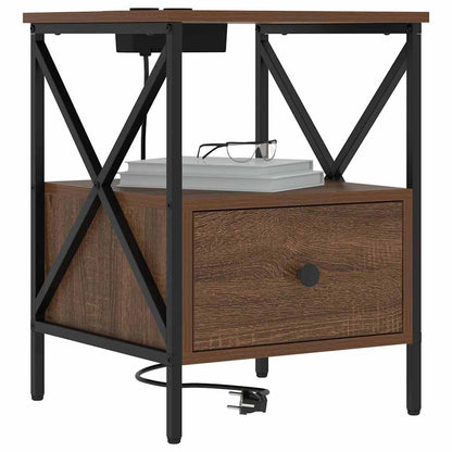 Bedside Cabinet Brown oak 41.5 x 40.5 x 55 cm Engineered wood