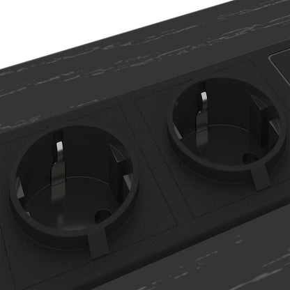 Bedside Cabinet with Charging Station Black oak Engineered Wood