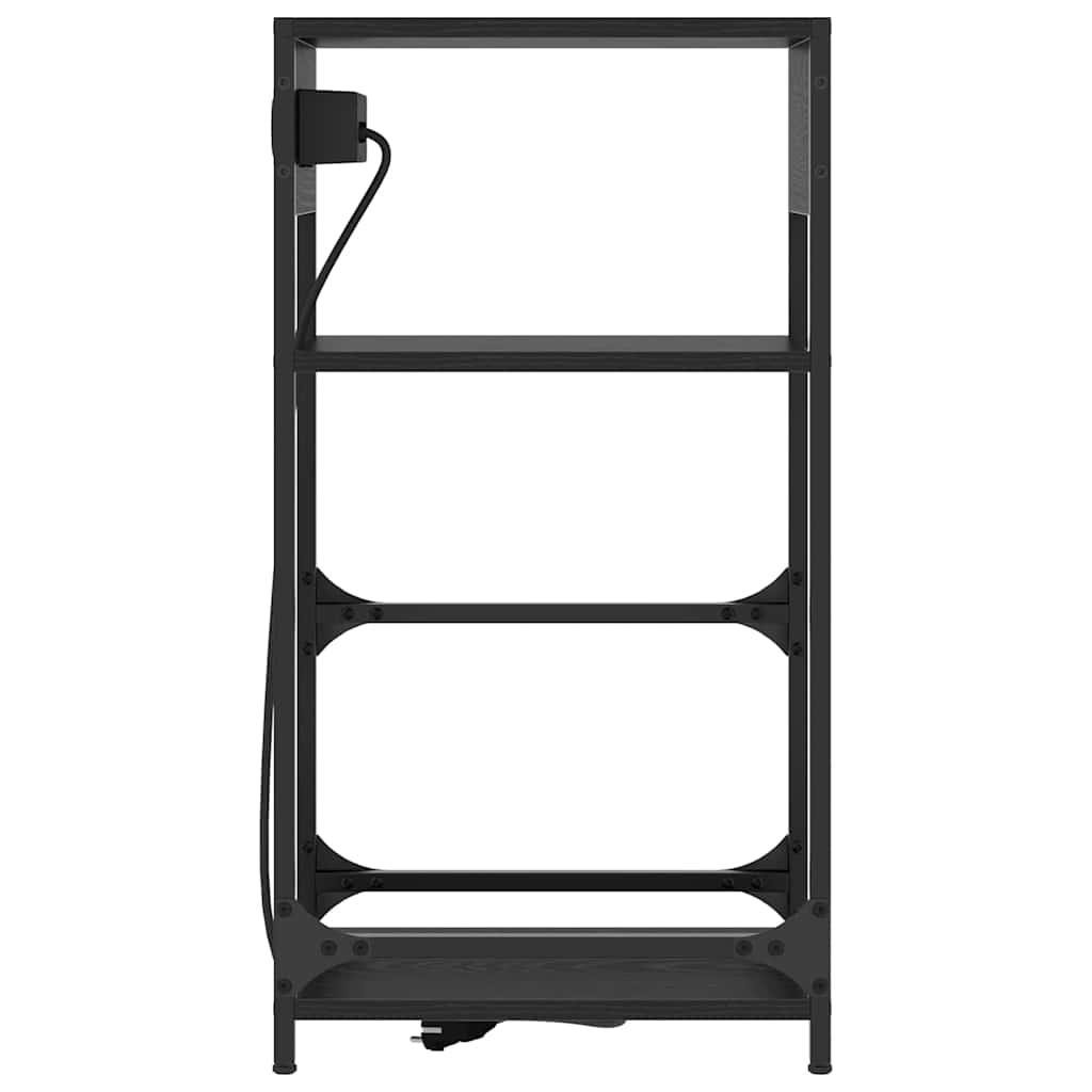 Bedside Cabinet Black oak 40 x 27 x 76 cm Engineered wood