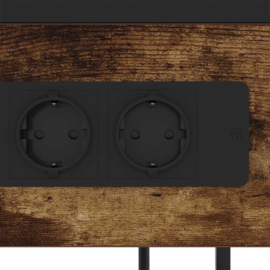 Bedside Cabinet Smoked oak 40 x 27 x 76 cm Engineered wood