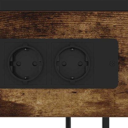 Bedside Cabinet Smoked oak 40 x 27 x 76 cm Engineered wood