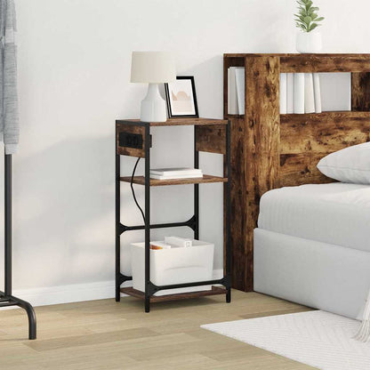 Bedside Cabinet Smoked oak 40 x 27 x 76 cm Engineered wood