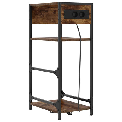 Bedside Cabinet Smoked oak 40 x 27 x 76 cm Engineered wood