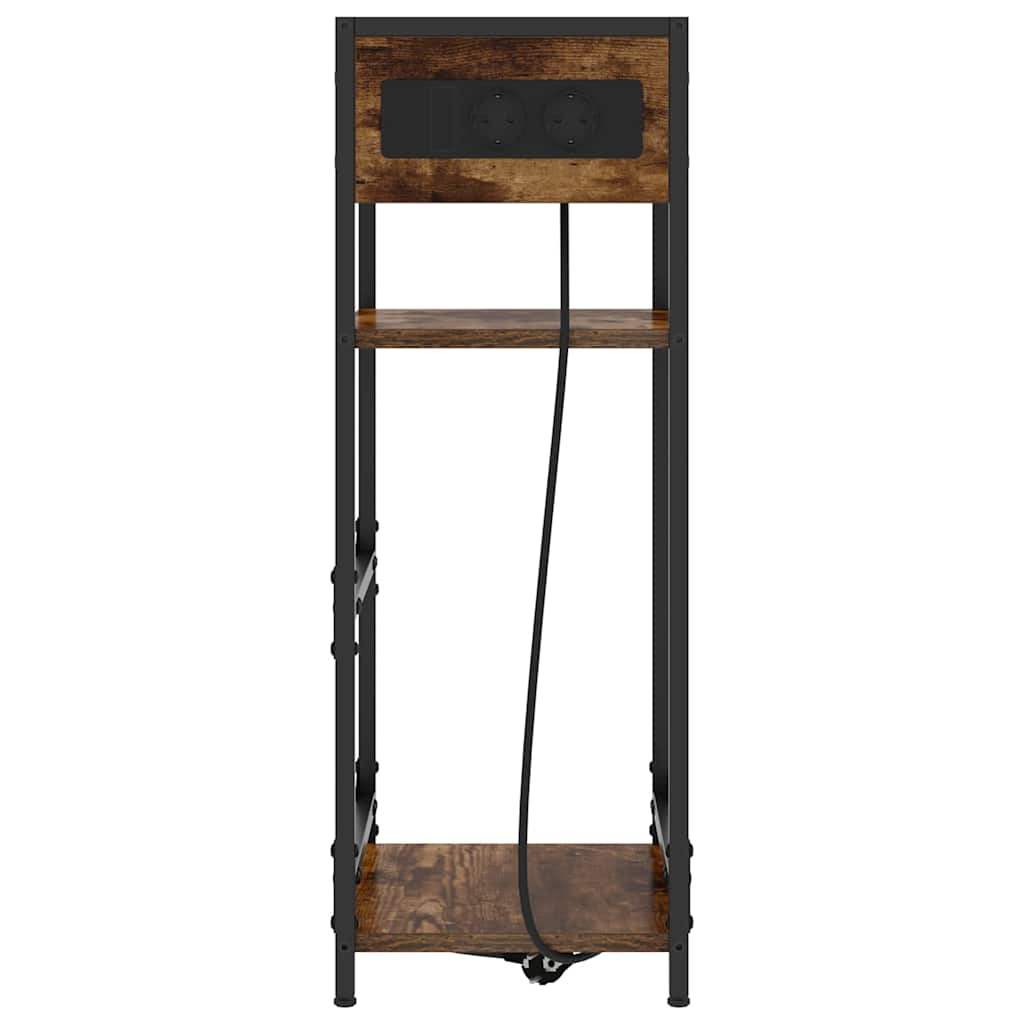 Bedside Cabinet Smoked oak 40 x 27 x 76 cm Engineered wood