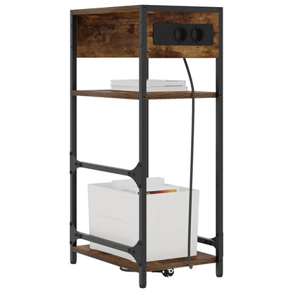 Bedside Cabinet Smoked oak 40 x 27 x 76 cm Engineered wood