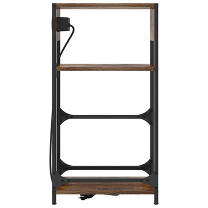 Bedside Cabinet Smoked oak 40 x 27 x 76 cm Engineered wood