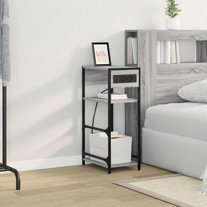 Bedside Cabinet Grey sonoma 40 x 27 x 76 cm Engineered wood