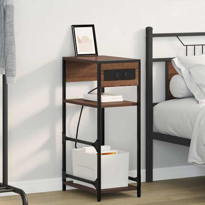Bedside Cabinet Brown oak 40 x 27 x 76 cm Engineered wood