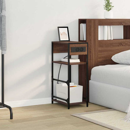 Bedside Cabinet Brown oak 40 x 27 x 76 cm Engineered wood