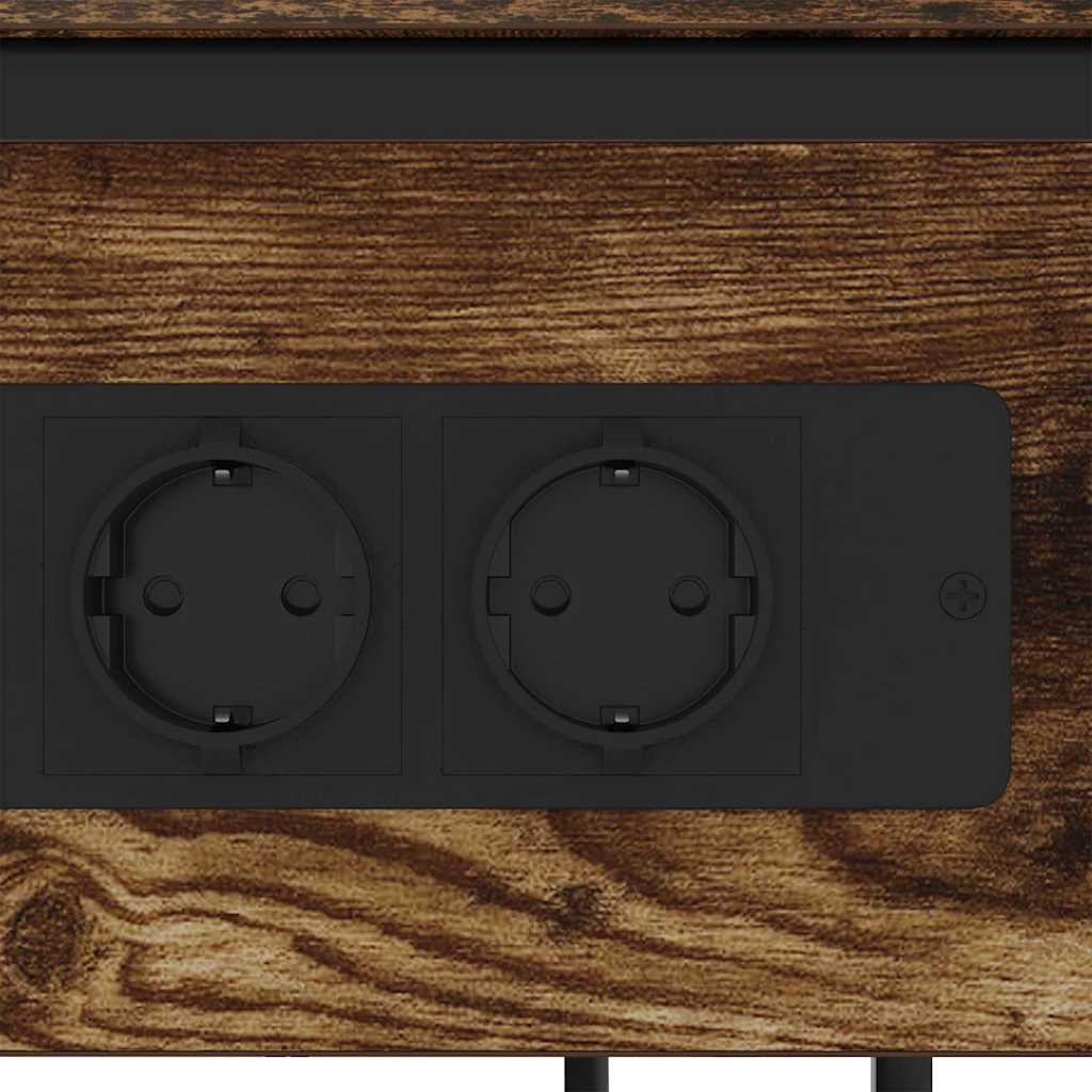 Bedside Cabinet Smoked oak 41 x 28 x 76 cm Engineered wood