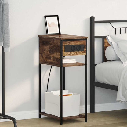 Bedside Cabinet Smoked oak 41 x 28 x 76 cm Engineered wood