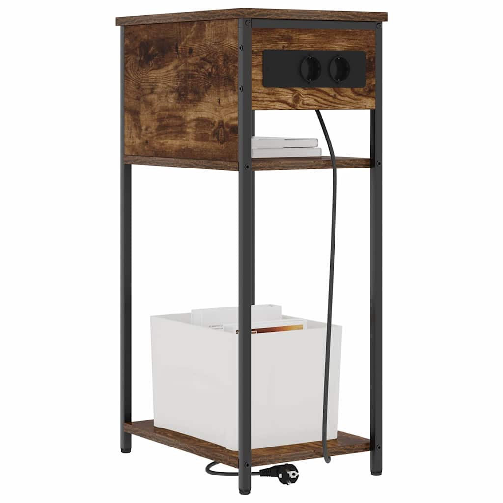 Bedside Cabinet Smoked oak 41 x 28 x 76 cm Engineered wood