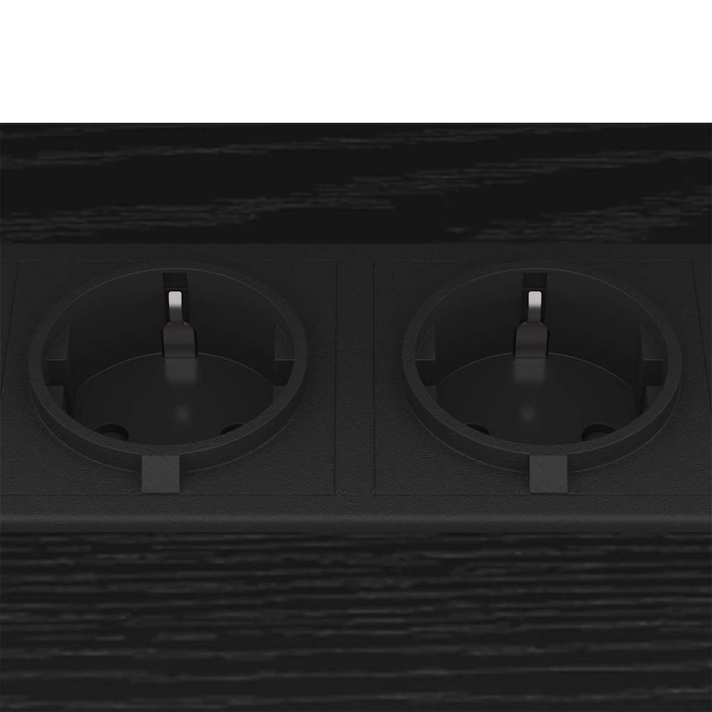 Bedside Table Black oak 38 x 30 x 48 cm Engineered wood