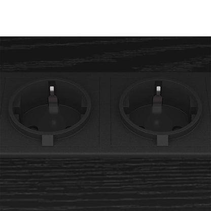 Bedside Table 2 pcs Black oak 38 x 30 x 48 cm Engineered wood