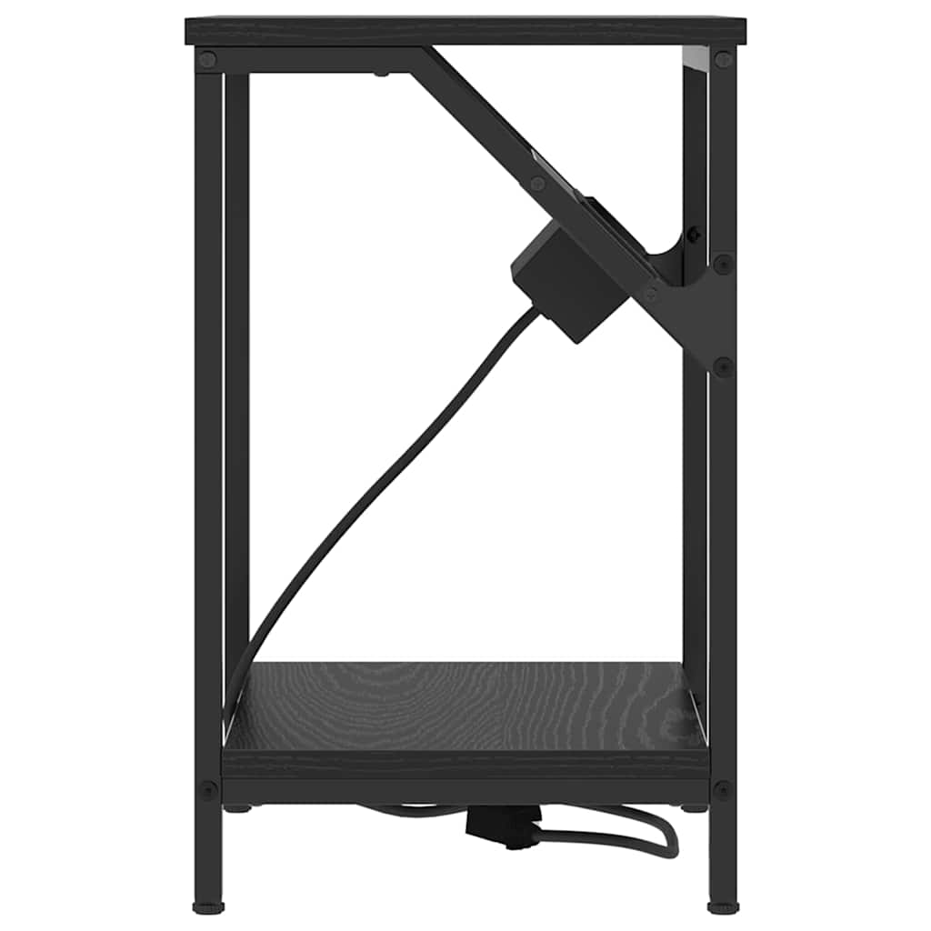 Bedside Table 2 pcs Black oak 38 x 30 x 48 cm Engineered wood