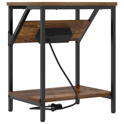 Bedside Table Smoked oak 38 x 30 x 48 cm Engineered wood