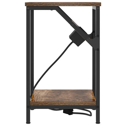 Bedside Table Smoked oak 38 x 30 x 48 cm Engineered wood