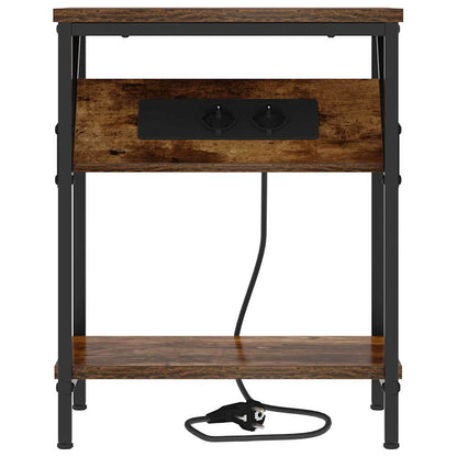 Bedside Table 2 pcs Smoked oak 38 x 30 x 48 cm Engineered wood