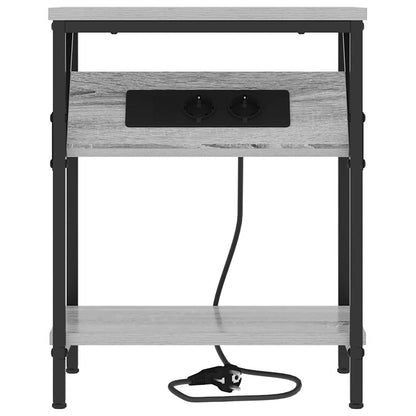 Bedside Table 2 pcs Grey sonoma 38 x 30 x 48 cm Engineered wood