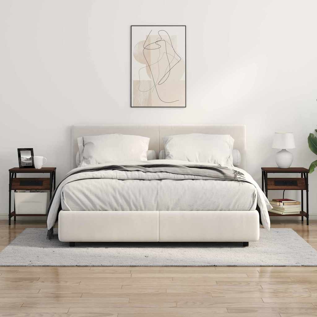 Bedside Table 2 pcs Brown oak 38 x 30 x 48 cm Engineered wood