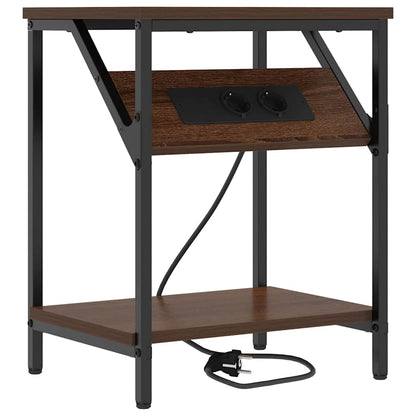 Bedside Table 2 pcs Brown oak 38 x 30 x 48 cm Engineered wood