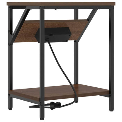 Bedside Table 2 pcs Brown oak 38 x 30 x 48 cm Engineered wood