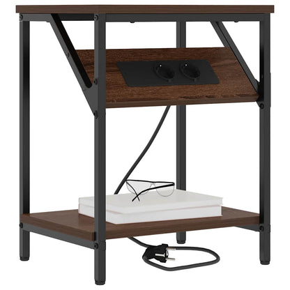 Bedside Table 2 pcs Brown oak 38 x 30 x 48 cm Engineered wood