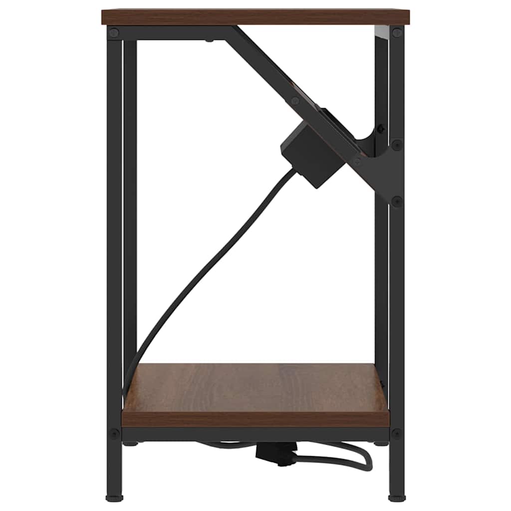 Bedside Table 2 pcs Brown oak 38 x 30 x 48 cm Engineered wood