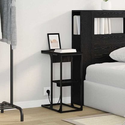 Bedside Table Black oak 41.5 x 26 x 60.5 cm Engineered wood