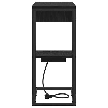 Bedside Table Black oak 41.5 x 26 x 60.5 cm Engineered wood