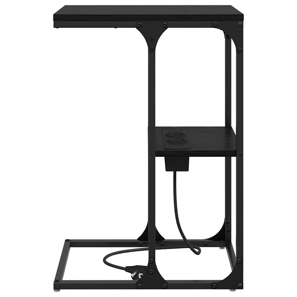 Bedside Table Black oak 41.5 x 26 x 60.5 cm Engineered wood